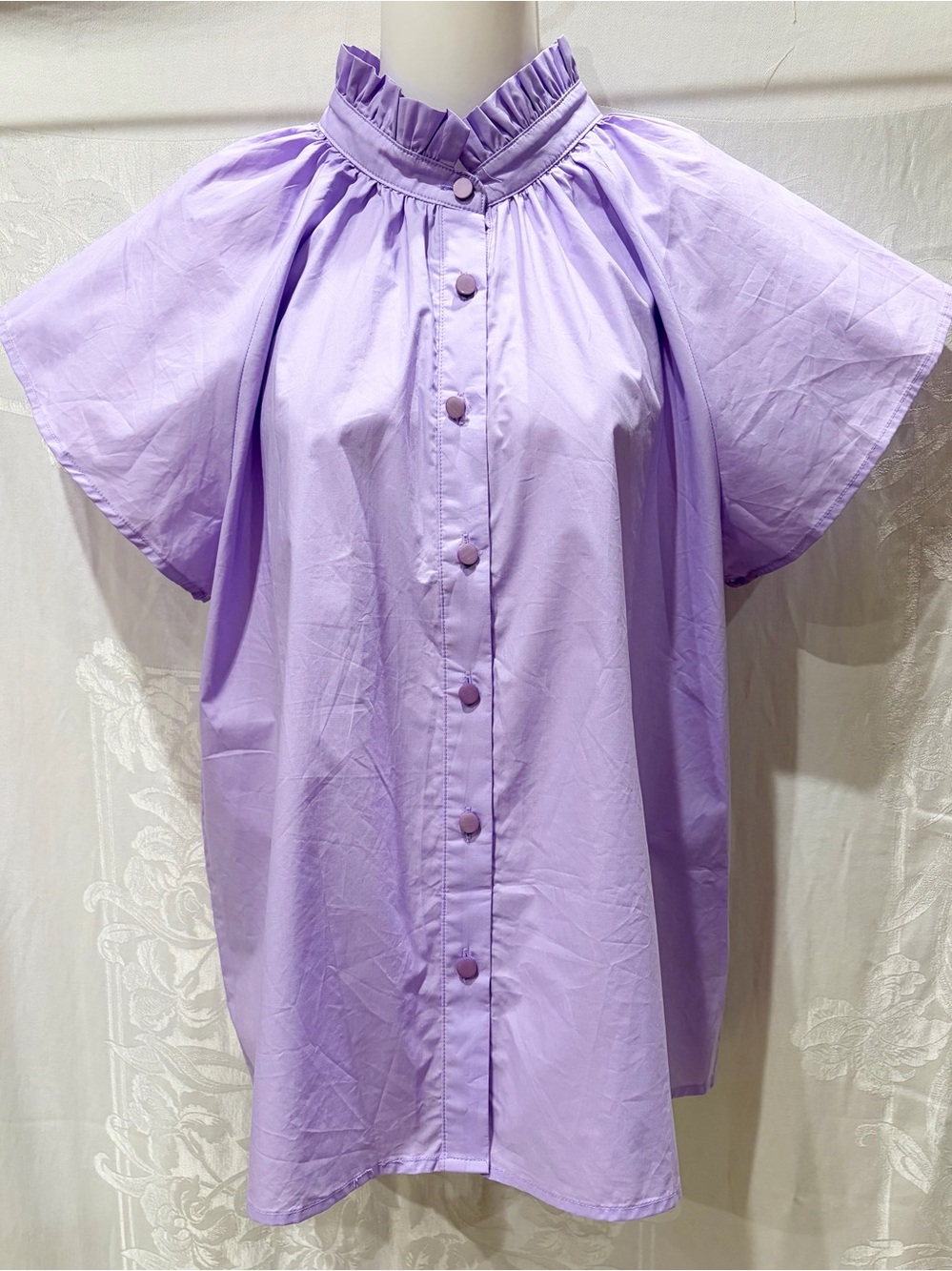 NWT PROSPERINA Florence Lilac Cotton Top Size S 6 $98 SoldOut Saks Fifth Avenue